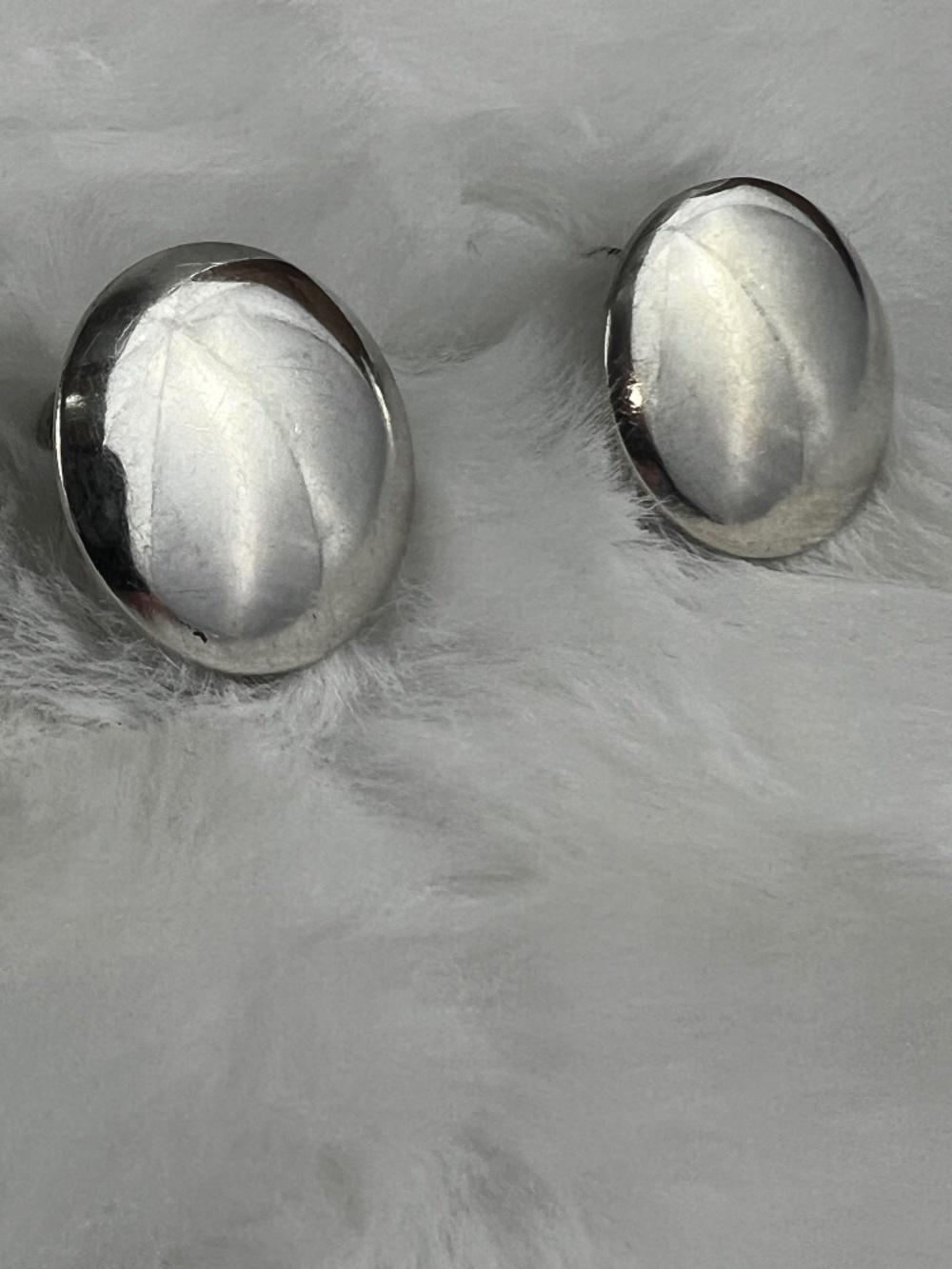 CURO Mexico Sterling Dome Button Screw Back Earrings